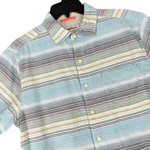 Tommy‎ Bahama Striped Button Up Shirt Mens S Cotton Pocket Casual Coastal Resort